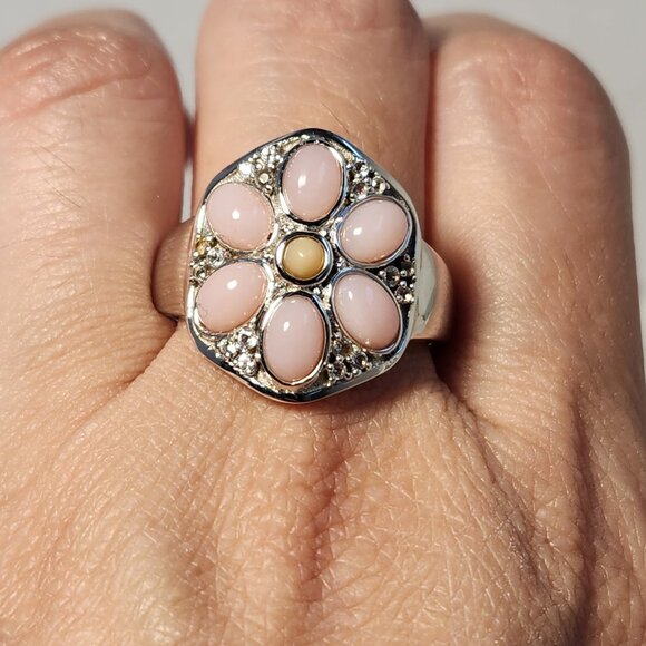 VTG NIB 925 Pink Ethiopian Opal Ring Size 11 - Picture 3 of 11